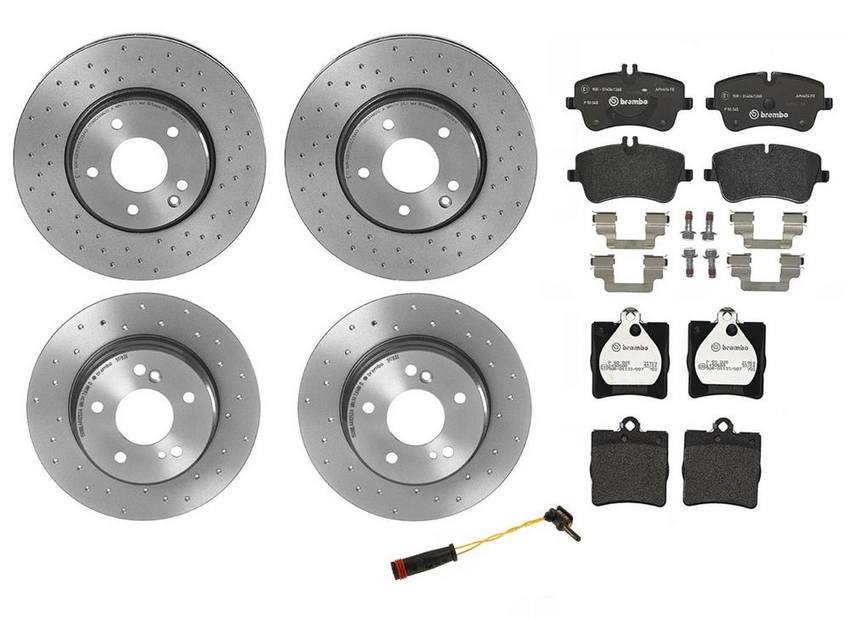 Brembo Brake Pads and Rotors Kit - Front and Rear (300mm/278mm) (Xtra) (Low-Met)